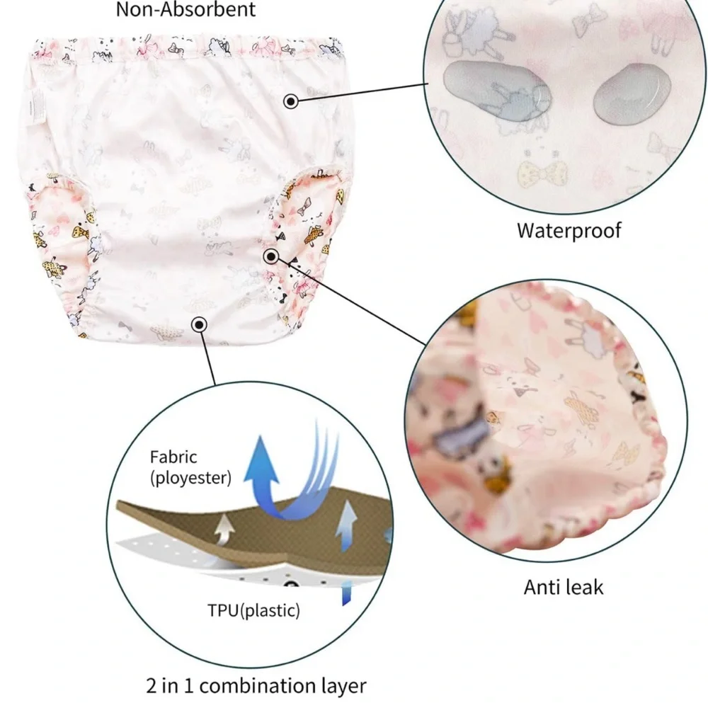 Plastic underwear cover for potty training pants, size 3T